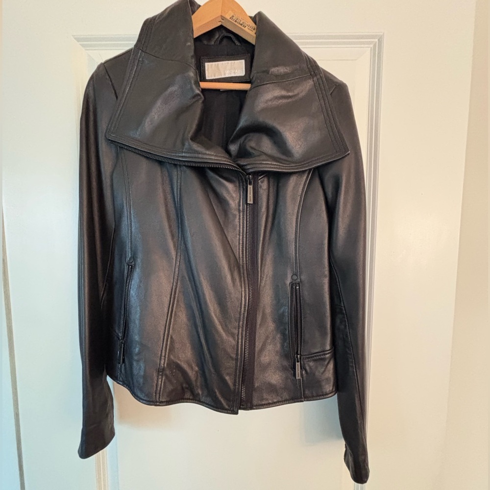 Michael Kors Leather Moto Jacket